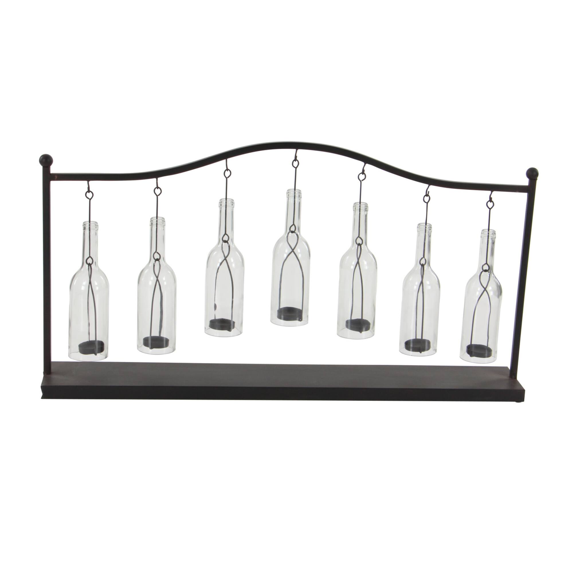 36" Black Iron Farmhouse Candle Holder Lantern